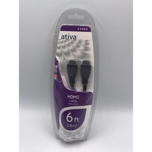 Ative High Speed HDMI Cable 6 FT - Video & Audio- Black - New Sealed Package- E4